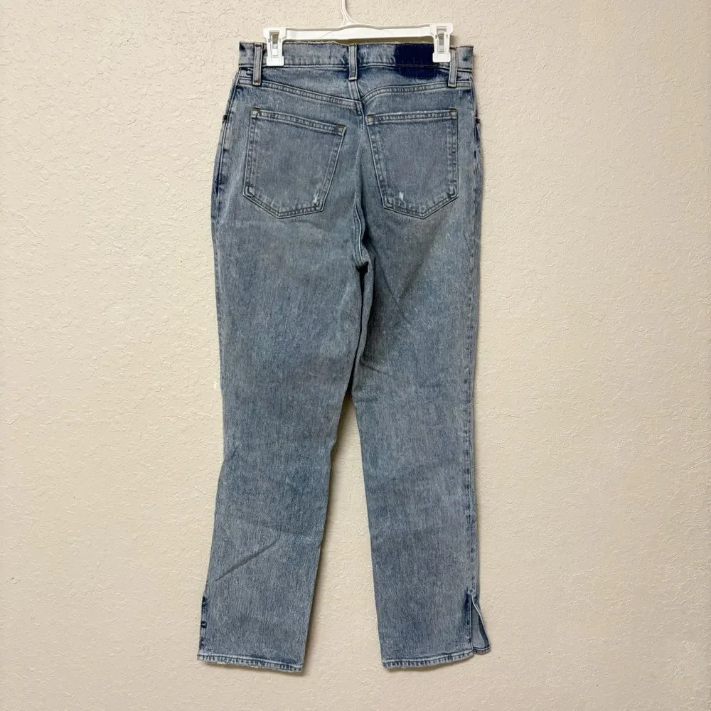 Abercrombie & Fitch 90s Straight High Rise Blue Jeans Size 28/6R Curve Slit